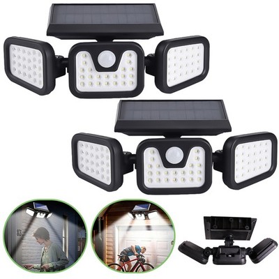 1-2 Pack LED Motion Sensor Solar Lights Outdoor IP65 Waterproof Security Lamp