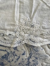 Vintage Look White Battenburg Lace 100 Cotton Dust Ruffle/Bedskirt - King
