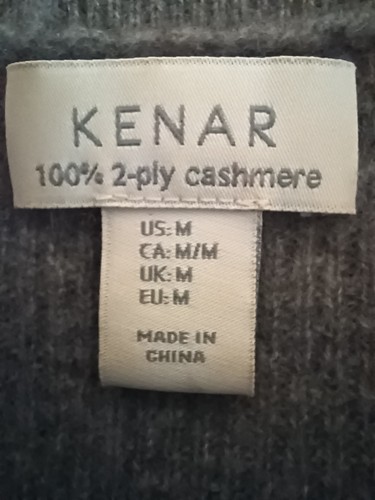 Kenar grau 100% 2-fädig Kaschmir Rundhals Tunika Pullover mit Seitenschlitzen Gr. M - Bild 3 von 7