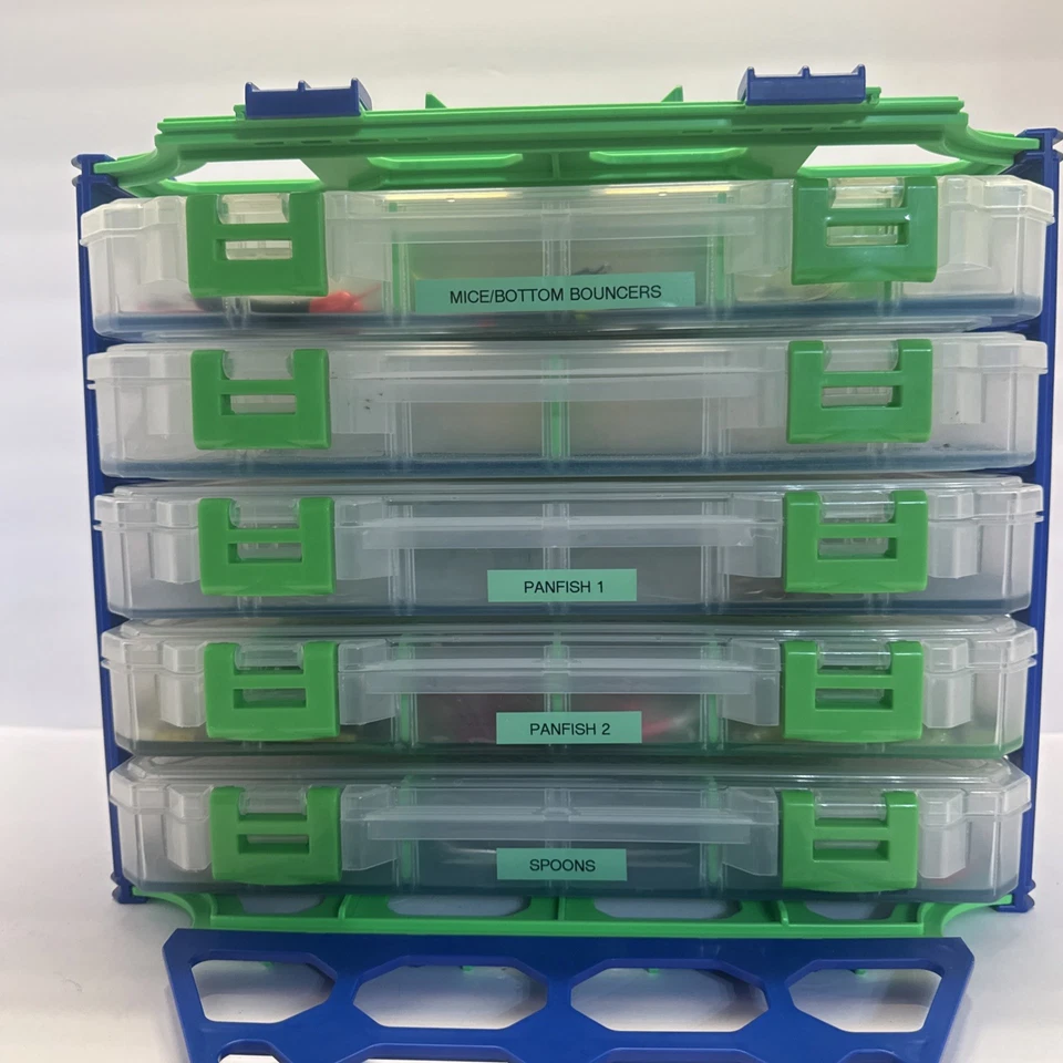 Señuelos de Pesca Señuelo Cerradura Armario con Paquete de 5 Cajas GRANDES LLENOS DE CEBOS DE PESCA Foto 2 de 4