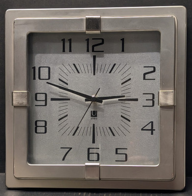 Umbra Heavy Duty Stainless Wall Clock Matt Carr Modern Industrial 11.5'' Rare