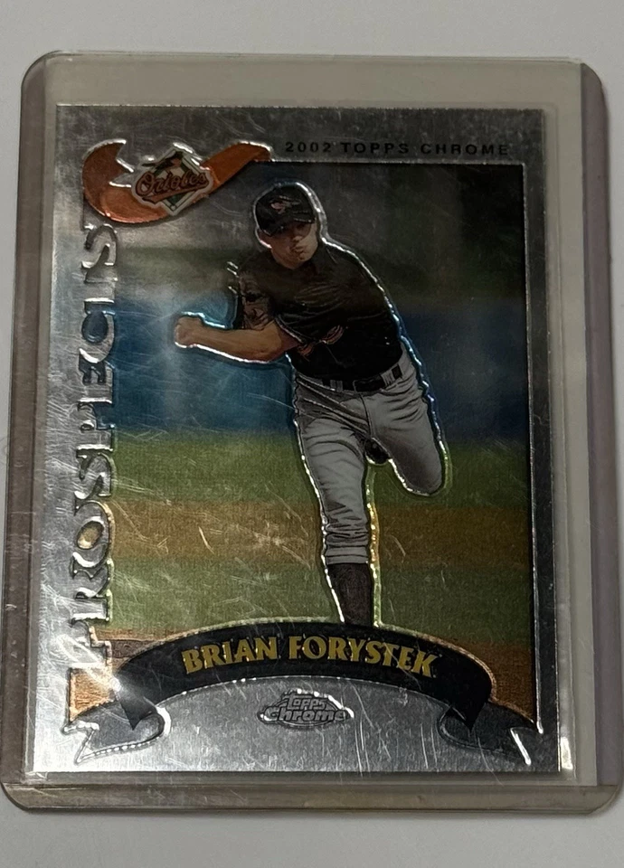 Brian Forystek 2002 Topps Chrome Trading Card Prospects T208 Baltimore Sleeves - Image 3 of 4