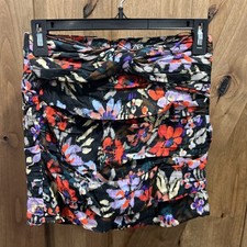 NWT Zara Women's FLORAL PRINT MINI SKIRT Viscose Lined Size S XS Multicolor
