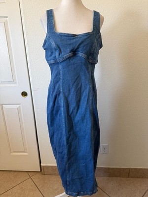Anthropologie Pilcro Large Denim Midi Dress Blue Stretch Bodycon Back Zip Slit | eBay Anthropologie Pilcro Large Denim Midi Dress Blue Stretch Bodycon Back Zip Slit | eBay