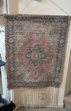 Woven Wall Hanging Tapestry Boho Chic Home Decor 50” Long With Fringe x 31” Wide