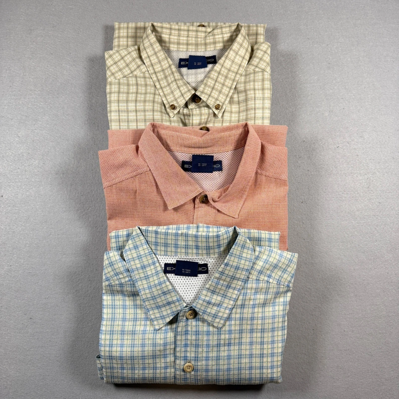 ExOfficio Fishing Shirt Men XL Plaid Check Button Down SS Hiking Lot of 3
Opens in a new window or t