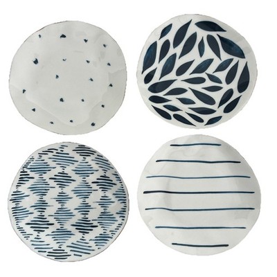 New Lenox Blue Bay Porcelain Tidbit Plates 6 Inches - Set of 4 Plates