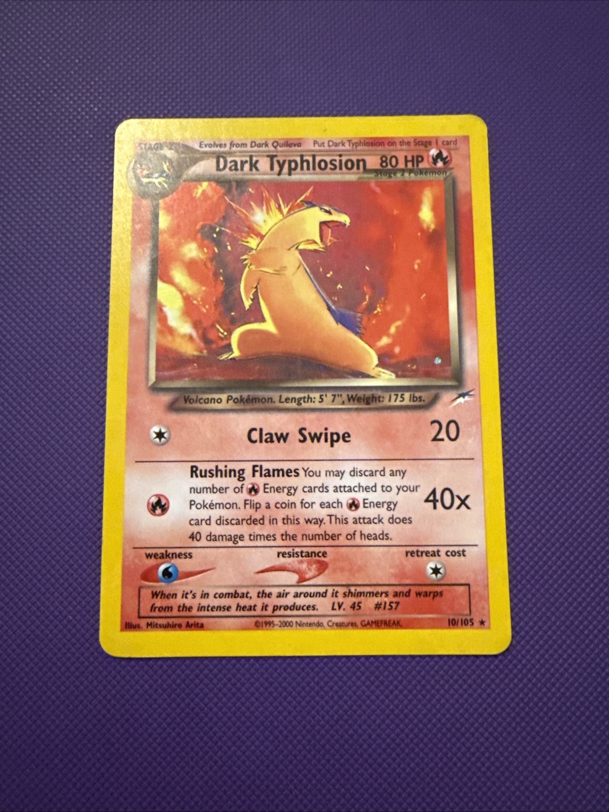 2000 Pokémon TCG Dark Typhlosion Neo Destiny 10/105 Holo Unlimited Holo Rare NM