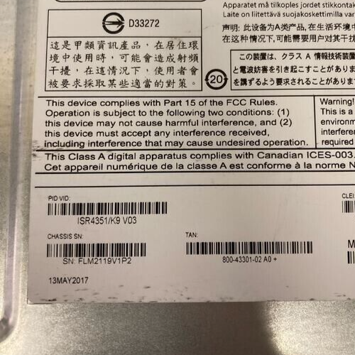 Routeur Cisco ISR4351 Gigabit Integrated Services Testé pour l'alimentation - Photo 6/6
