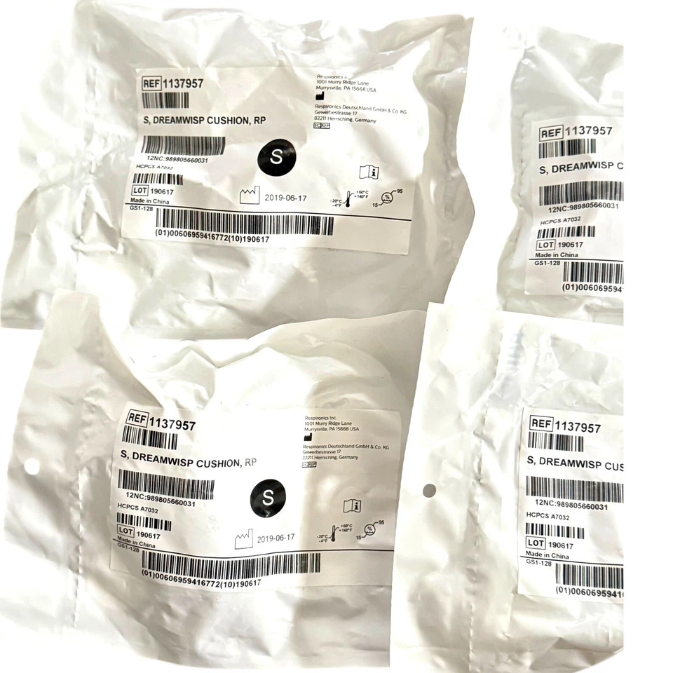 Cojín nasal Respironics DreamWisp. Pequeño #1137959 LOTE DE 4 Foto 2 de 4