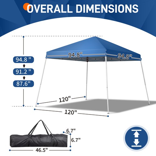 Portable Waterproof Folding Tent 3x3M Blue Ideal for Home Use Outdoor Events - Picture 8 of 12