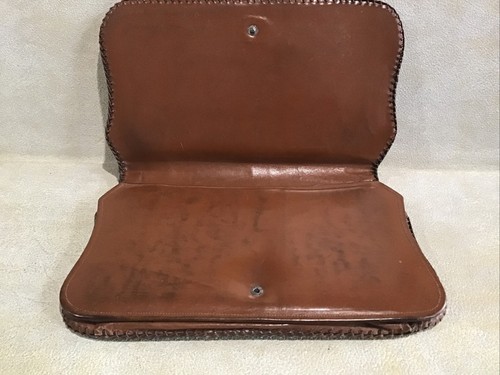Vintage Brown Reptile Pattern Leather Women Purse With Short Handle - Picture 4 of 7