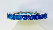 QVC Exotic Gemstone Neon Apatite Band Ring Size 5, 2.00 cttw, Sterling Silver
