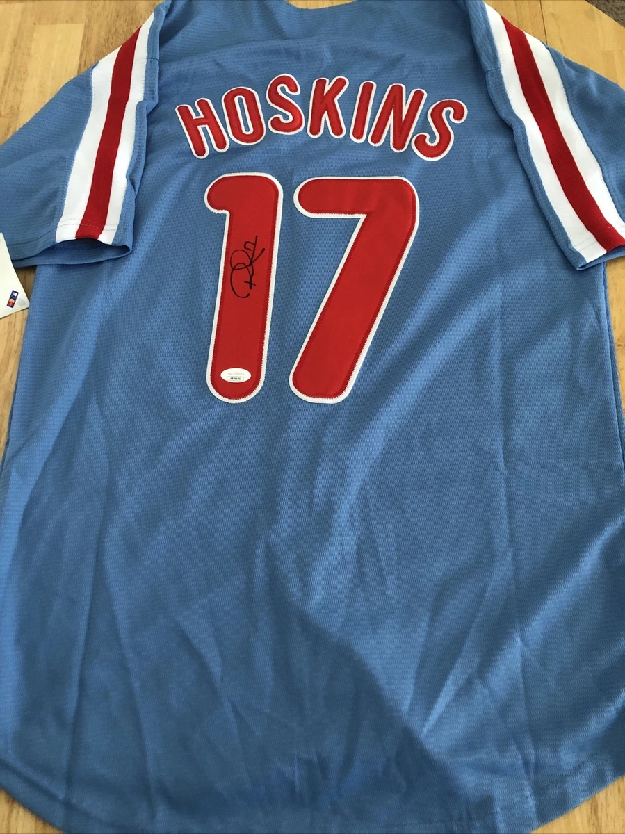 Rhys Hoskins Philadelphia Phillies Autographed Jersey JSA Certified