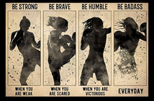 BGM Be Strong Be Brave Be Humble Workout Kickboxing Refrigerator 3X5" MAGNET