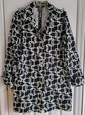 George Me Designs By Mark Eisen Blazer Coat Jacket Black White Medium