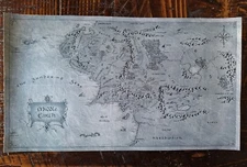 Middle Earth Map CANVAS ART PRINT Lord of the Rings Hobbit GLOSS!