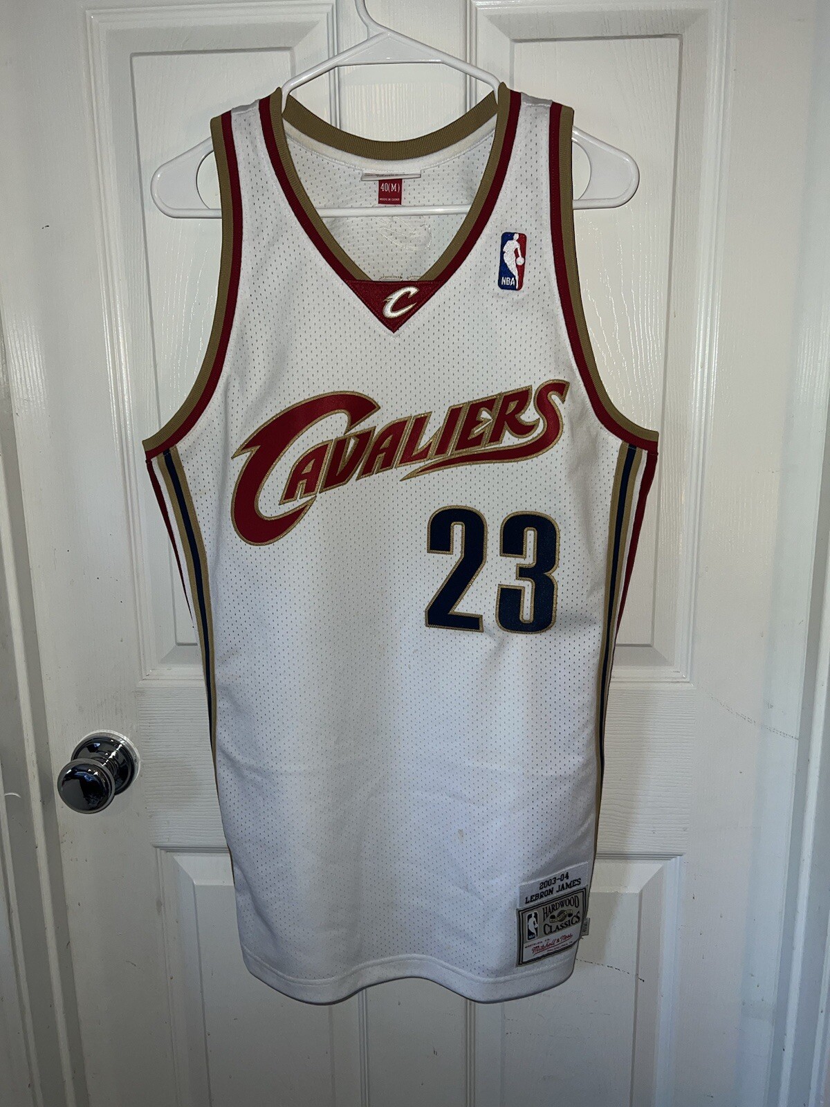LeBron James *AUTHENTIC* Mitchell  and Ness 2003-2004 White Cavaliers Jersey