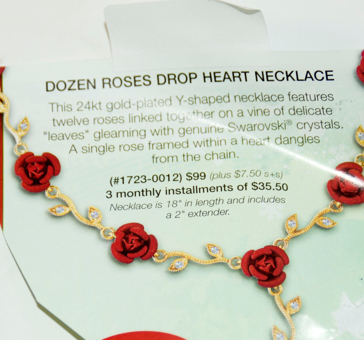 Gold Plated Dozen Rose Necklace Danbury Mint Dozen Roses Drop