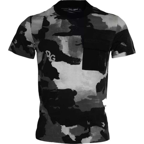 Dolce&Gabbana Men Multicolor T-Shirt Cotton Blend Camouflage Casual Top Sz IT 44 - Picture 2 of 6