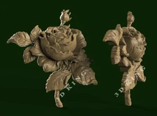 3D STL Model THE ROSE 2 for CNC Router Aspire Artcam 3D Printer Carving Engraver
