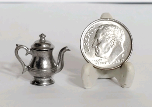 HALF SCALE 1/24 Dollhouse Miniature Metal Chrome Coffee Pot