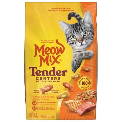 Meow Mix Tender Centers Dry Cat Food, Salmon & White Meat Chicken Flavors