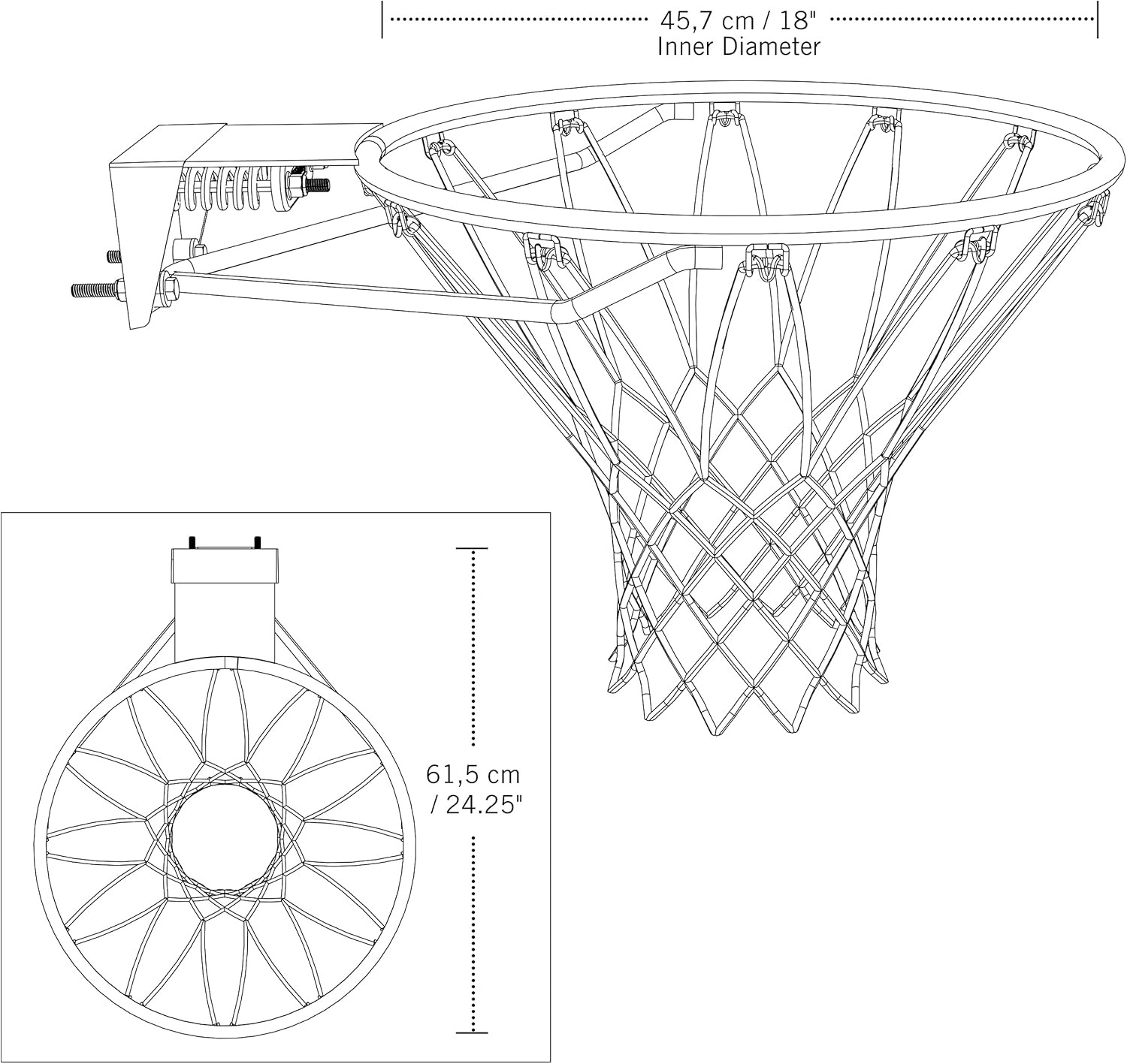 Slam-It Basketball Rim, Will Not Fit Other Brands, 18 Inch, Orange