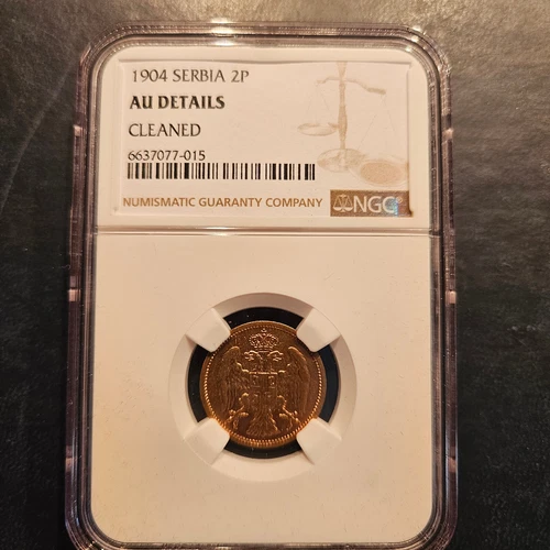 SERBIA 2 PARE 1904 NGC AU DETAILS
