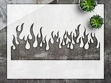 Flame Stencil Burning Fire, Hot Rod Flames, Tribal Blaze, RacingStencilAIR