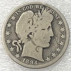 1894 S Barber Half Dollar Gently Worn - Nice Collectors Coin