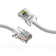 8Ft CAT5E UTP Ethernet Network Non Booted Cable White