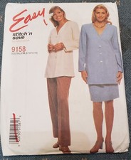 Stitch n Save Sewing Pattern 9158 Easy Woman's Jacket Pants Skirt 8 10 12 14