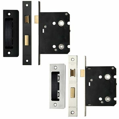 Zoo Hardware Mortice Bathroom Lock 64mm or 76mm Black,Satin Stainless ...