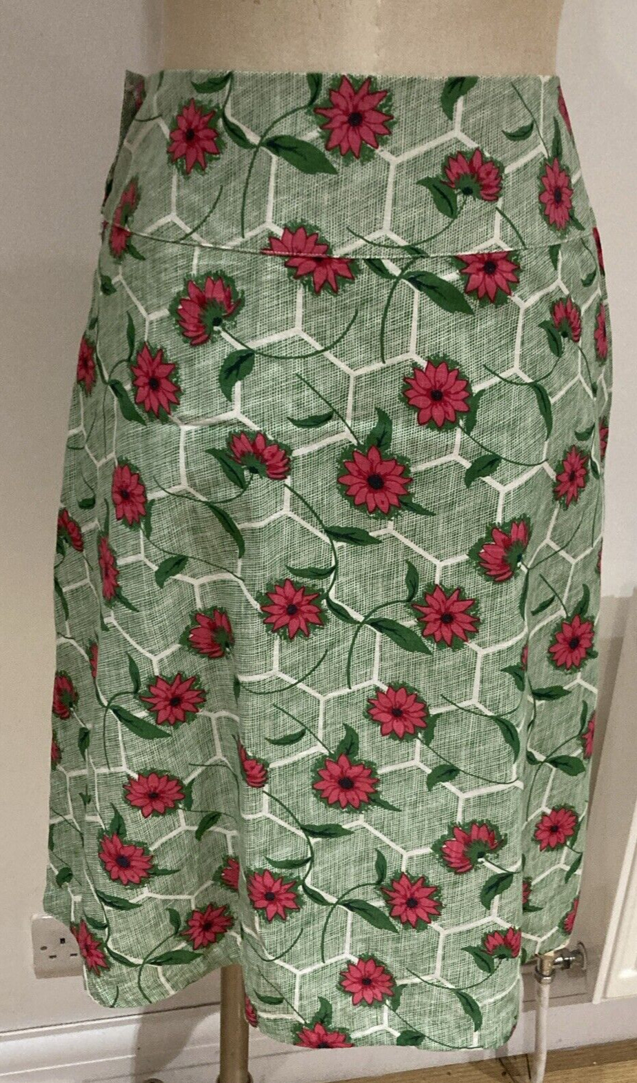 Seasalt Skylark Floral/Honeycomb Cotton Skirt, Size 10 UK, New without tags 4