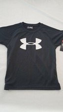 UNDER ARMOUR BOYS size 4 POLYESTER SHORT SLEEVE SHIRT BLACK NWT NEW