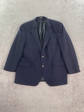 Vintage Jos. A Bank Blazer 46 R Navy Wool Cashmere University Gold Button Logo