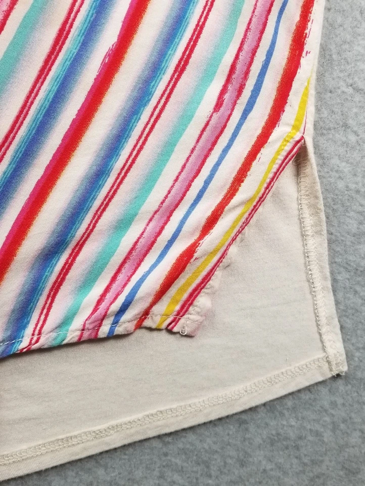 No Boundaries Button Up Shirt Women Junior’s Extra Large XL Striped Short Sleeve - Image 4 of 4