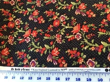 Enduring Grace Red Floral cotton  Fabric / yard quilting sewing crafts 44"  