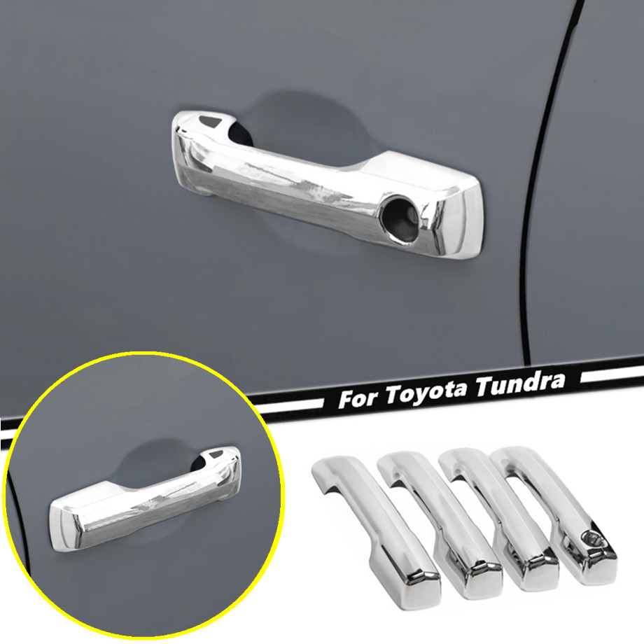 For Toyota Tundra 2022-2025 ABS Chrome Front & Rear Door Handle Cover Trim Caps
