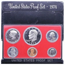 1974 S PROOF Set in Original Box US Mint (6 Coin Set)