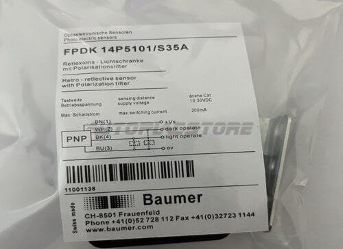 NUEVO SENSOR FOTOELÉCTRICO BAUMER FHDK-14P5101-S35A~ - Imagen 2 de 4