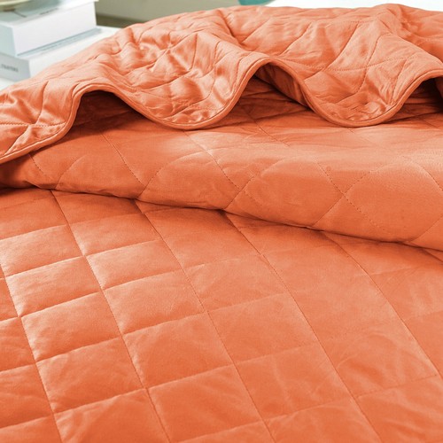Serenta Velvet Quilted 5 Piece Bed Spread Set Diamond Design Soft Lightweight - Picture 27 of 83