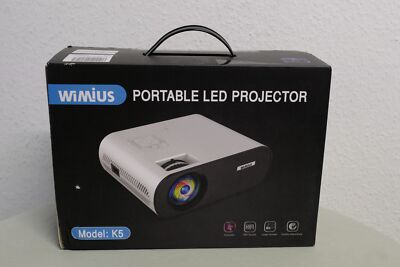 Wimius Portable Led Projector K5 White Weiß 212 x 172 x 80 mm Mini Beamer Neu 