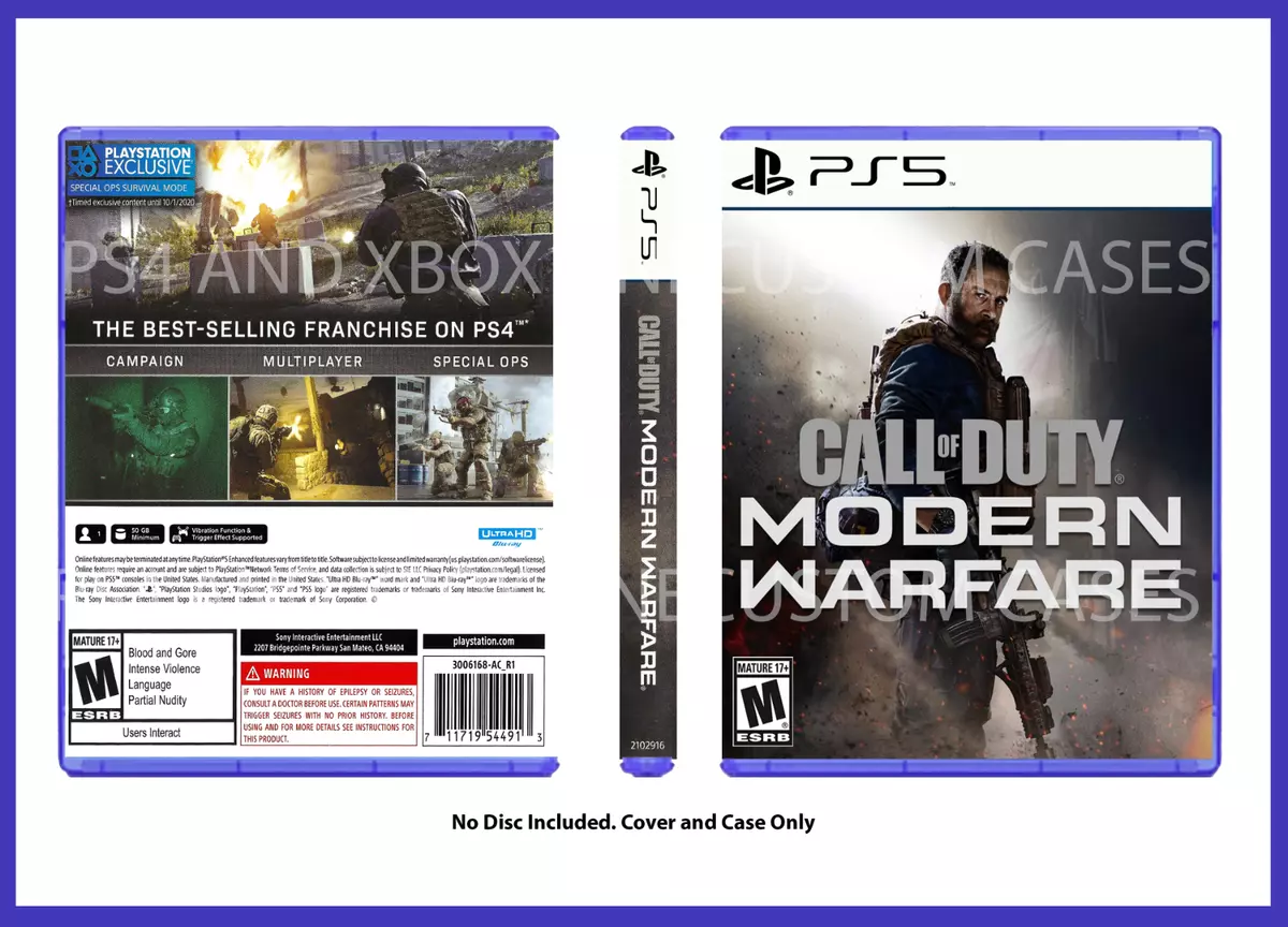 CUSTM REPLACEMENT CASE NO DISC Modern Warfare 2019 PS5 SEE DESCRIPTION