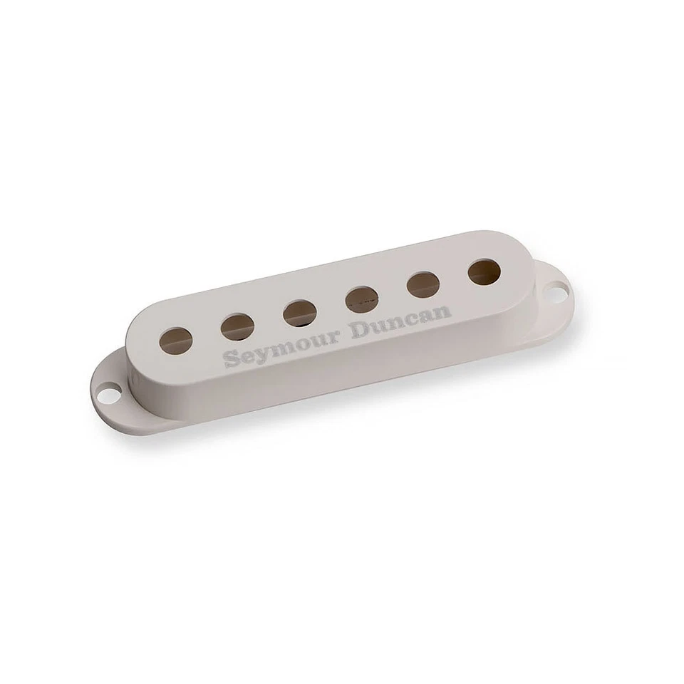 Seymour Duncan Strat Single Coil Pickup Cover (Parchment White, Logo)