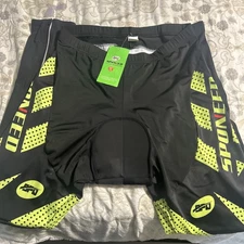 Sponeed Bicycle Pants Men’s 3XL Black Padded Road Cycling Tights Leggings