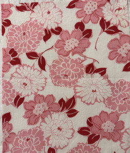 Vintage 1930s Feedsack Fabric Pink & Red Floral Cotton Scrap 9x10" for quilting