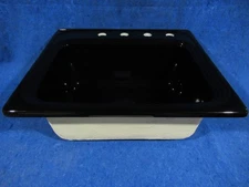 Thermocast 25 x 22 x 9 Single Bowl Black Kitchen Sink 4 Hole Wellington 28499