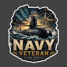 Navy Veteran Sticker Vinyl Decal Silent Service Submarine Military Gift Navy Veteran Sticker Vinyl Decal Silent Service Submarine Military Gift